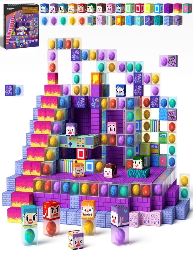 GobiDex 100PCS Magnetic Building Blocks for Kids 3+, Montessori Sensory Toys with Rolling Balls, STEM Educational Gift for Boys and Girls - Image 1